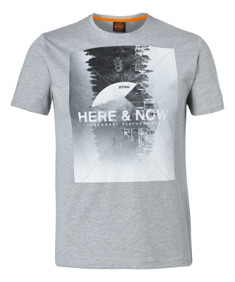 T-SHIRT "HERE & NOW" ΓΚΡΙ, XL
