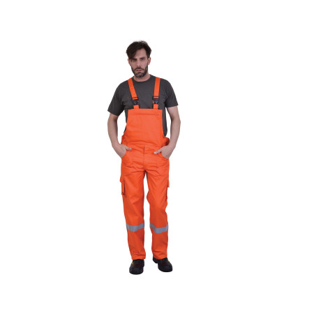 ERGOLINE 5106-100 Phosphorescent orange work uniform with reflective strips on the legs