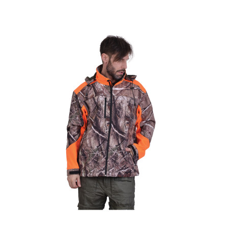 5301-490 SOFTSHELL Foliage jacket with orange details