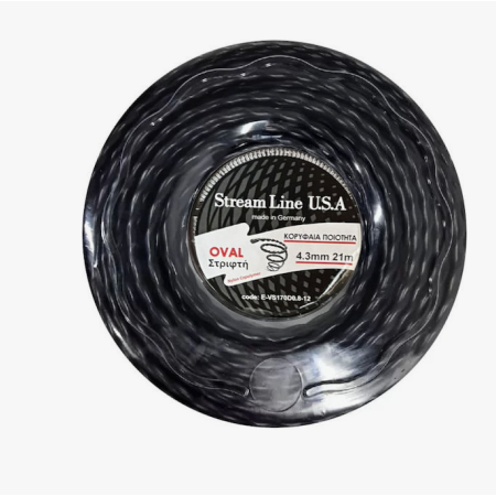 Μεσινέζα Stream Line 4.3mm 21m Στριφτή Μαύρη