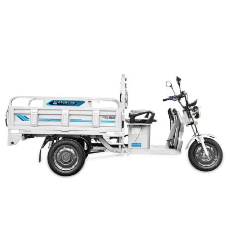 Ηλεκτρικό τρίκυκλο με ωφέλιμο φορτίο 253 kg, μέγιστη ταχύτητα 35 km/h και αυτονομία έως 60 km. Διαθέτει ανατρεπόμενη καρότσα 1500 × 1100 × 330 mm και μπαταρία 72V 45Ah. (E-TRIA Cargo 150)