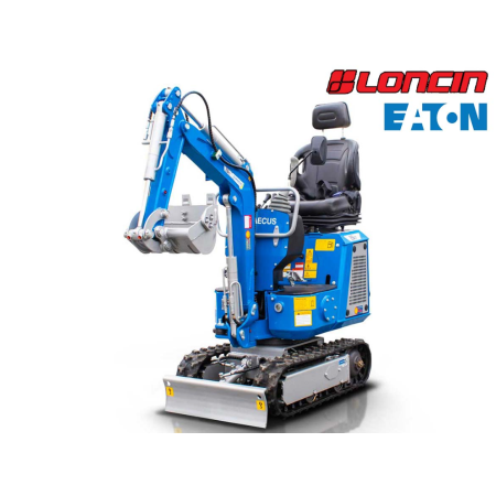 Μικρός ερπυστριοφόρος εκσκαφέας 700kg, βενζίνη, με γραμμή σφύρας EB07-BOOM