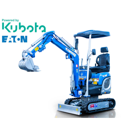 Μικρός ερπυστριοφόρος εκσκαφέας 1.2T, Diesel Kubota, με περιστροφή στην μπούμα, πτυσσόμενες ερπύστριες και γραμμή σφύρας EB12-XL