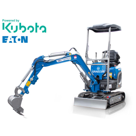 Μικρός ερπυστριοφόρος εκσκαφέας 1.2T, Kubota Diesel, με περιστροφή στην μπούμα και γραμμή σφύρας EB12-BOOM