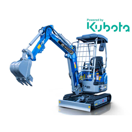 Μίνι τσαπάκι 1.7T, Kubota Diesel, με περιστροφή στην μπούμα, πλαϊνούς μοχλούς χειρισμού και γραμμή σφύρας EB17-ADVANCED