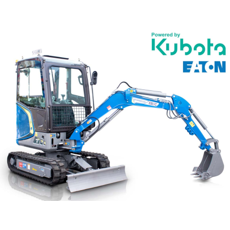 Μίνι εκσκαφέας με καμπίνα A/C 2.7T, Kubota Diesel, περιστροφή μπούμας, πτυσσόμενες ερπύστριες, πλαϊνούς μοχλούς χειρισμού και γραμμή σφύρας EB27C-PRO