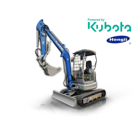Μίνι εκσκαφέας 4T, Kubota Diesel, με περιστροφή στην μπούμα, πλαϊνούς μοχλούς χειρισμού και γραμμή σφύρας EB40-PRO