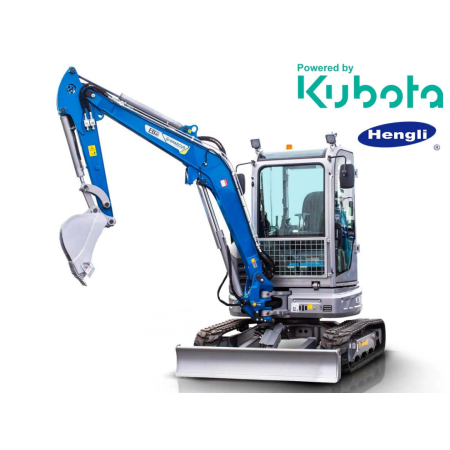 Μίνι εκσκαφέας με καμπίνα A/C 4T, Kubota Diesel, με περιστροφή στην μπούμα, πλαϊνούς μοχλούς χειρισμού και γραμμή σφύρας EB40C-PRO