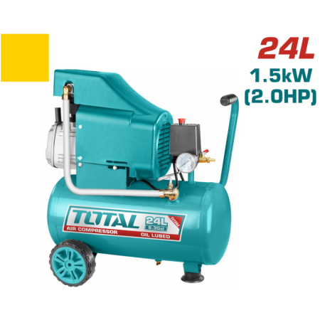TOTAL Αεροσυμπιεστης Λαδιου 1.5kw / 2HP / 24Lit