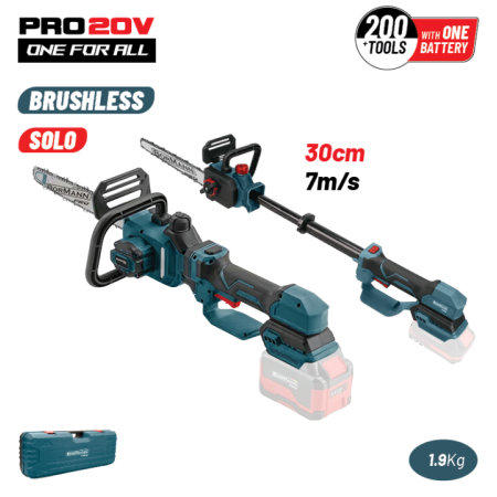 BORMANN Pro BBP3930 Κλαδευτικό Αλυσοπρίονο 20V Brushless, 0.7-1m,30cm, 1.9Kg,SOLO