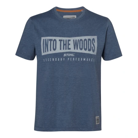 T-SHIRT SZ L "WOOD" ΜΠΛΕ