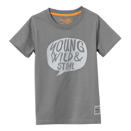 T-SHIRT &QUOT;YOUNG, WILD&QUOT; ΓΚΡΙ