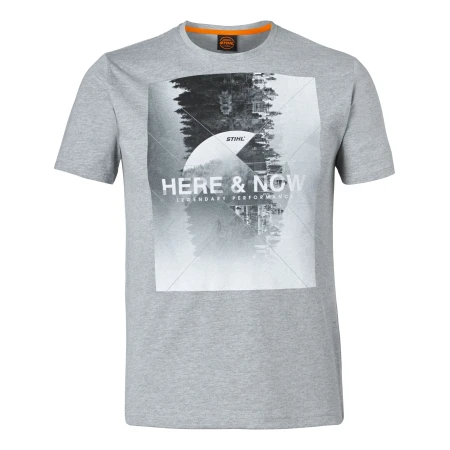 T-SHIRT "HERE & NOW" ΓΚΡΙ, M
