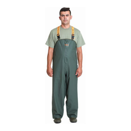 DISPAN 19P Waterproof trousers with increasing professional fishing straps green