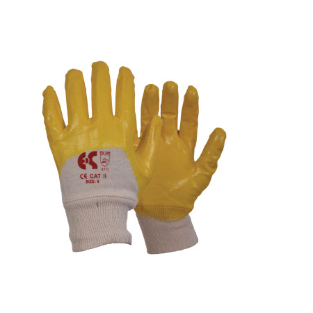 8150-233 Γάντια νιτριλίου NBR 1/2 κίτρινα εμβαπτισμένα 